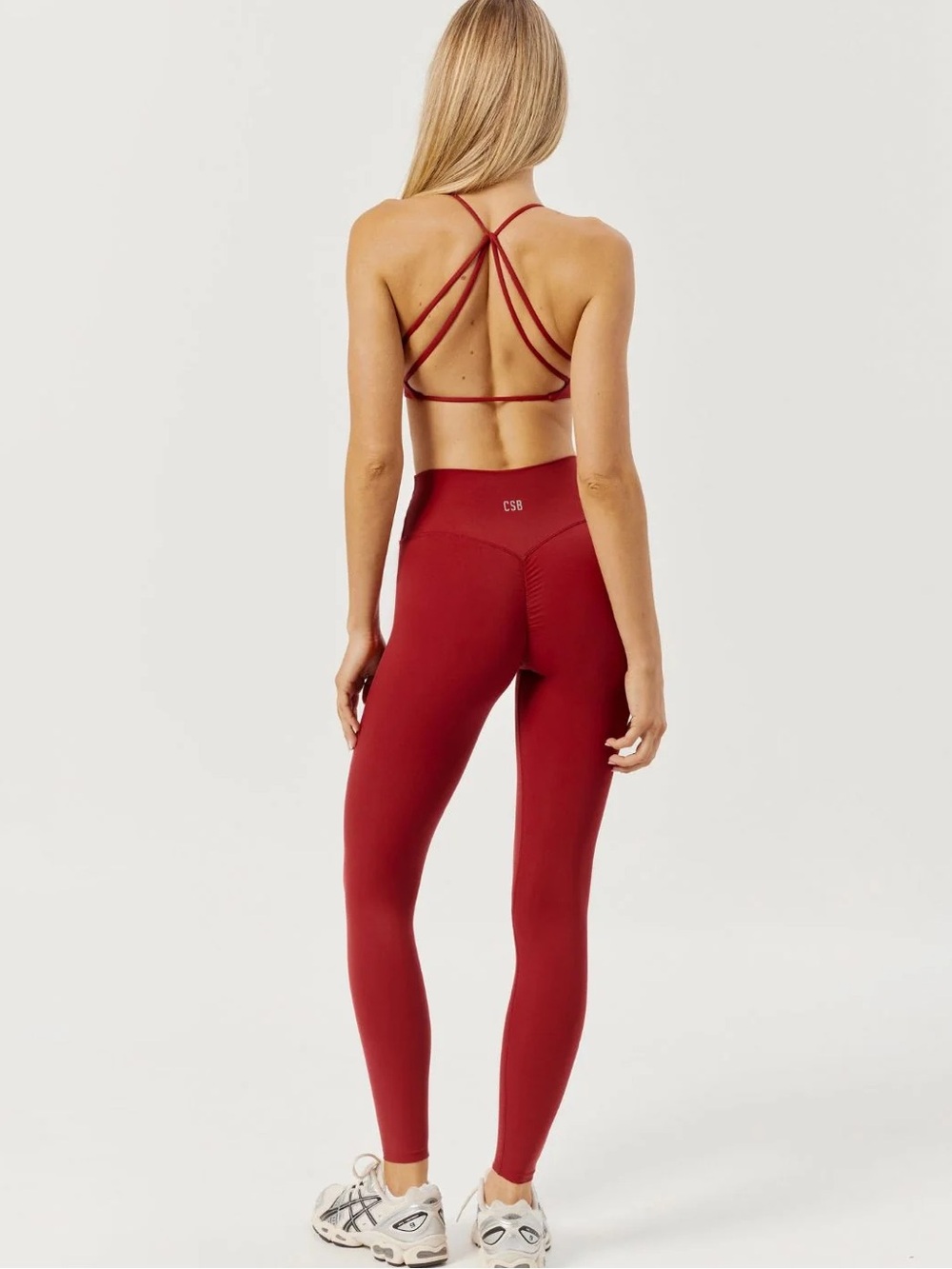 NWT CSB CROP SHOP BOUTIQUE Freedom Scrunch Leggings - Cherry - Size medium